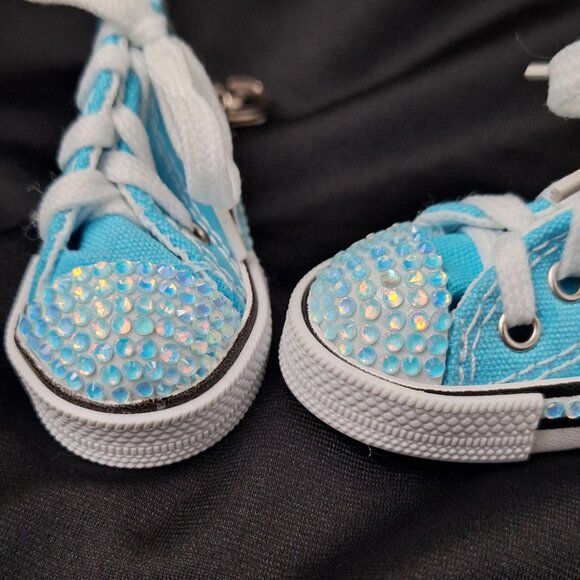 Light Blue Converse Style Keychain with Opal Rhinestone, Bling Converse,… - Picture 3 of 4